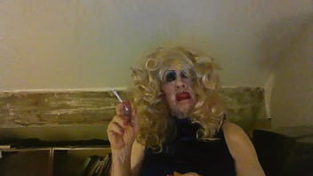 Cross-Dressed Smoking Slut Wants Your Piss In Her Mouth free video